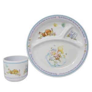 Precious Moments Dinnerware Plate & Matching Cup Plastic Set of 2